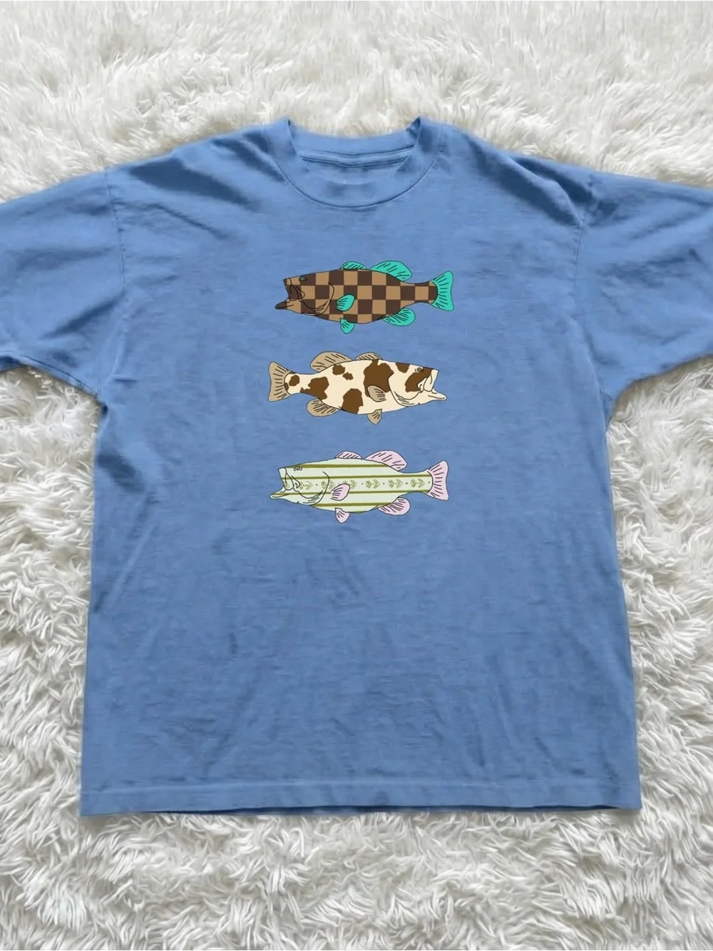 Gildan Blue Graphic Fish Tee